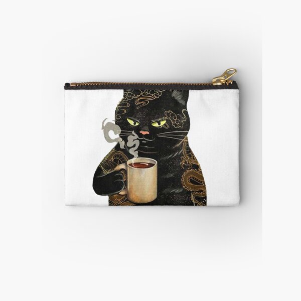 Item preview, Black Cat Drinking Coffee Because Murder is Wrong Vintage T-Shirt Small designed and sold by VendaVirtualVip.