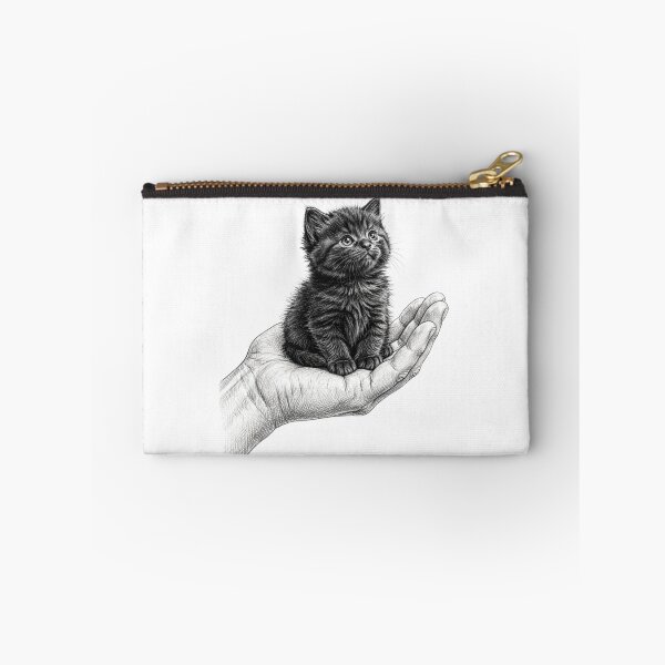 Item preview, Tiny Black Kitten On Hand - Cute Fluffy Cat designed and sold by ThePrintArt.