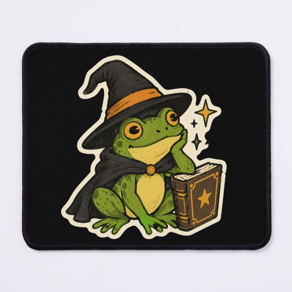 Item preview, Magical Toad With Hat And Wand Cute Frog Witch designed and sold by AmayaSingleton.