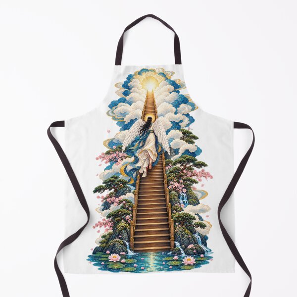 Item preview, The Stairway to Eternity – Mystical Ukiyo-e Angel and Celestial Path designed and sold by Substance_life.