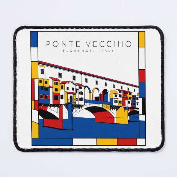 Item preview, Ponte Vecchio Florence Mondrian Style 3D Poster designed and sold by CMYKStudio.