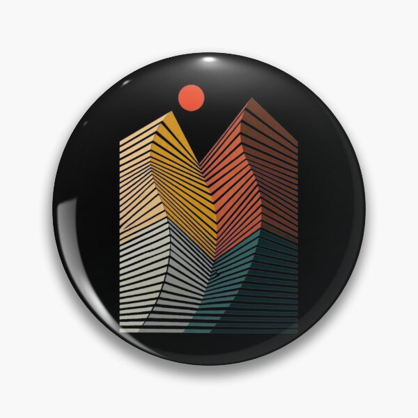 Item preview, Geometric Mountain Sun Abstract Line Art designed and sold by bezaperina.