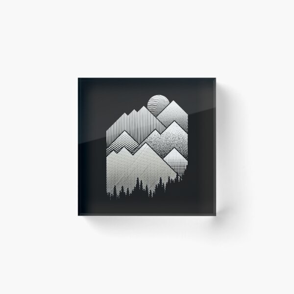Item preview, Geometric Mountain Sun Forest Abstract Art designed and sold by lasopent.