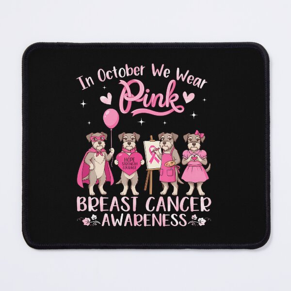 Item preview, In October We Wear Pink Schnauzer Dog Breast Cancer Warrior designed and sold by RealestInternet.