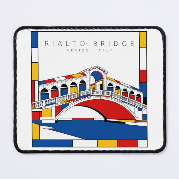 Item preview, Rialto Bridge Venice Mondrian Style 3D Poster designed and sold by CMYKStudio.