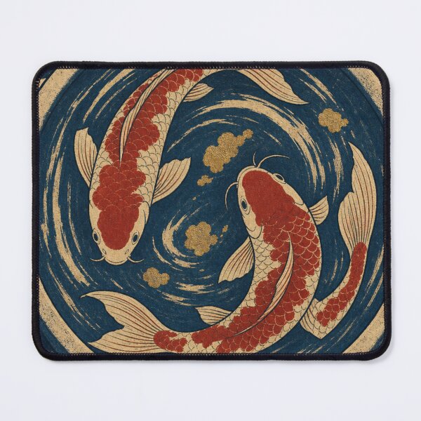 Item preview, Japanese Koi Fish Yin Yang Ukiyo-e Woodblock Art designed and sold by vekotpu.