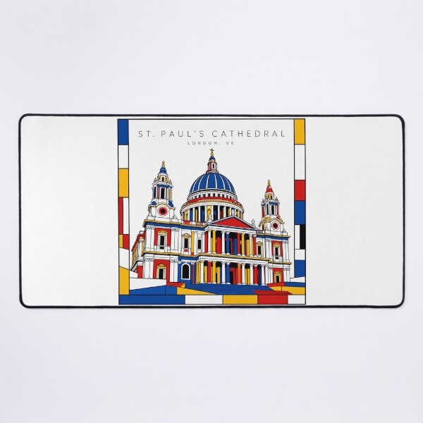 Item preview, St Pauls Cathedral London Mondrian Style 3D Poster designed and sold by CMYKStudio.