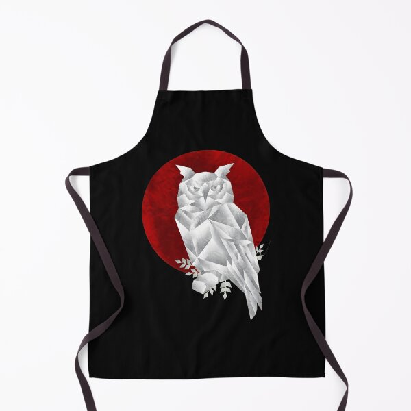 Item preview, Geometric Owl Red Moon Black Polygonal Bird Art designed and sold by sotospor.