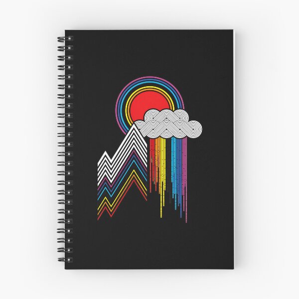 Item preview, Geometric Rainbow Mountain Sun Cloud Art designed and sold by fetzrolfs.