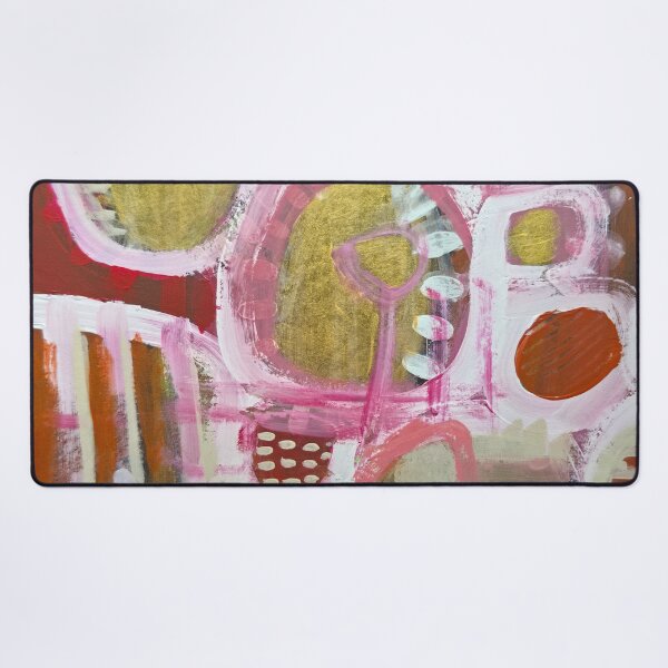 Item preview, Abstract gold, pink, brown and olive organic shapes designed and sold by NathalieLeRiche.