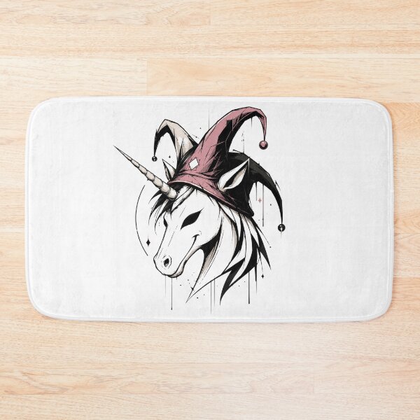 Item preview, Grinning unicorn wearing a jester's cap designed and sold by Jester-Store.