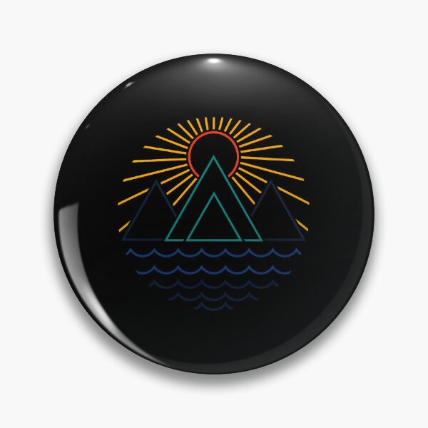 Item preview, Geometric Sun Mountains Wavy Water Outdoors Adventure designed and sold by wyrichbosle.