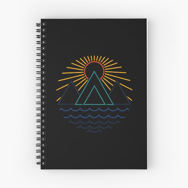Item preview, Geometric Sun Mountains Wavy Water Outdoors Adventure designed and sold by wyrichbosle.