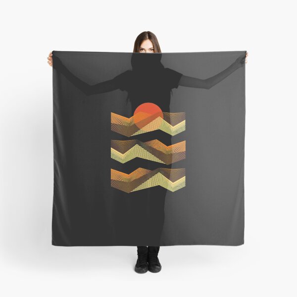 Item preview, Geometric Sunset Mountain Landscape Artwork designed and sold by fetzrolfs.