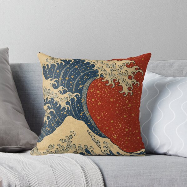 Item preview, Japanese Great Wave Crimson Sun Ukiyo-e Woodblock Art designed and sold by vekotpu.