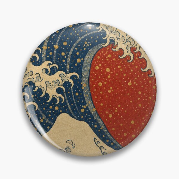 Item preview, Japanese Great Wave Crimson Sun Ukiyo-e Woodblock Art designed and sold by vekotpu.