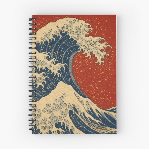 Item preview, Japanese Great Wave Crimson Sun Ukiyo-e Woodblock Art designed and sold by vekotpu.