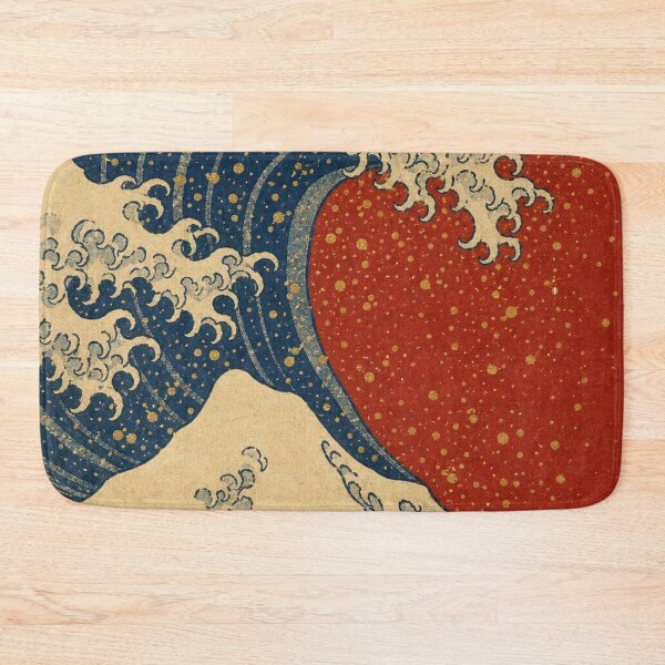 Item preview, Japanese Great Wave Crimson Sun Ukiyo-e Woodblock Art designed and sold by vekotpu.