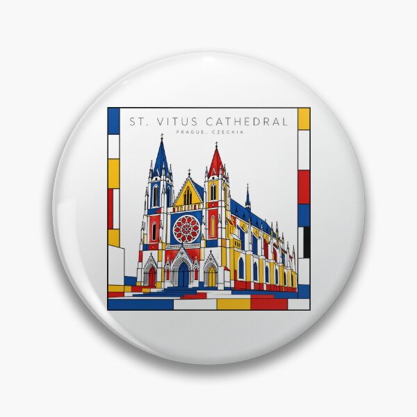 Item preview, St Vitus Cathedral Prague Mondrian Style 3D Poster designed and sold by CMYKStudio.