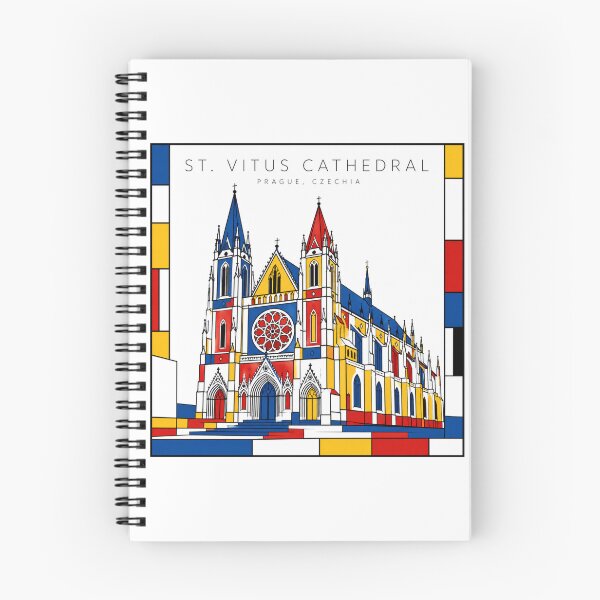 Item preview, St Vitus Cathedral Prague Mondrian Style 3D Poster designed and sold by CMYKStudio.
