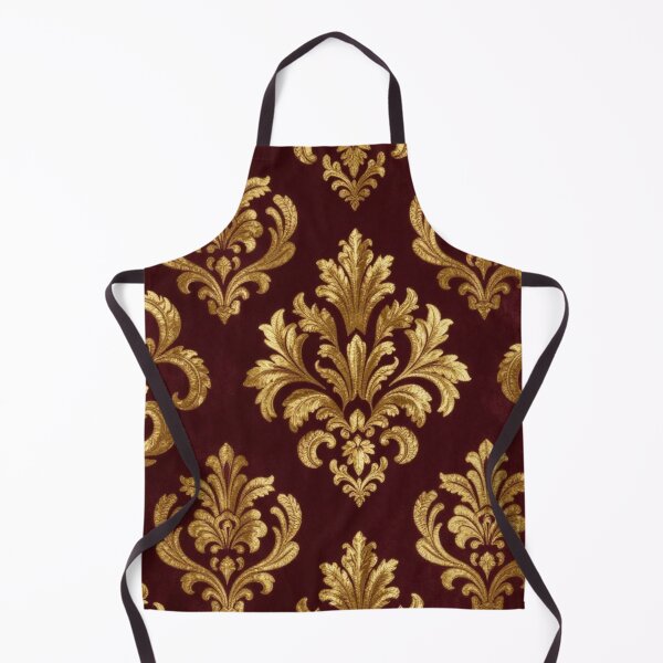 Aperçu de l'œuvre Velours gothique bordeaux et or, motif damassé baroque créée et vendue par jjagani.