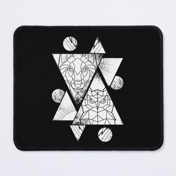Item preview, Geometric Wolf and Owl Nature Art designed and sold by helencacu.
