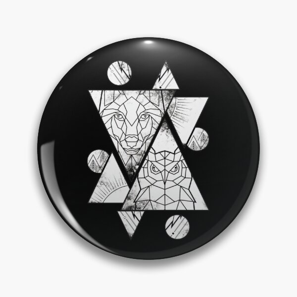 Item preview, Geometric Wolf and Owl Nature Art designed and sold by helencacu.