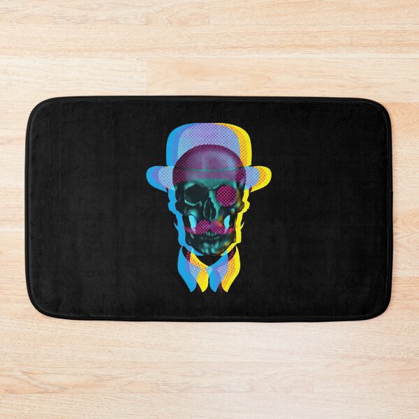 Item preview, Glitch Skull Bowler Hat Mustache Collar Art designed and sold by lasopent.
