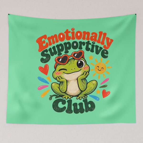 Item preview, Cute Emotionally Supportive Frog Club - Retro Cottagecore Aesthetic designed and sold by zytooFree.