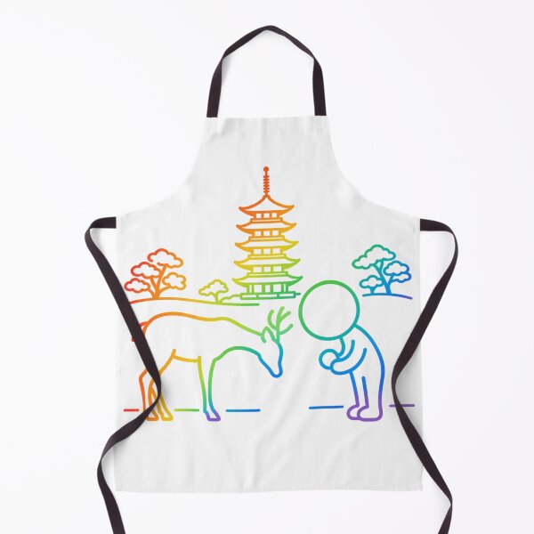 Item preview, Bowing Deer in Nara Park - Colorful Rainbow Japan Travel Pictogram designed and sold by japan-picto.