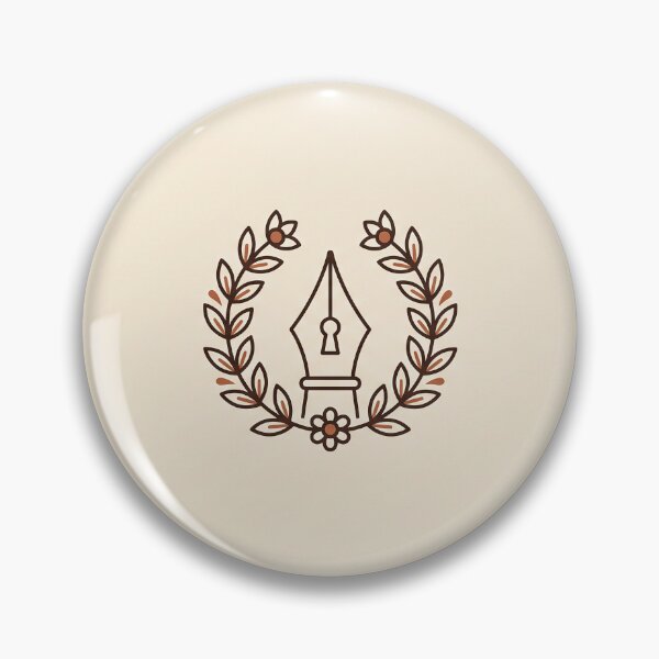 Item preview, Fountain Pen Nib and Laurel - Minimalist Writer Monoline Sticker designed and sold by MissoStudio.
