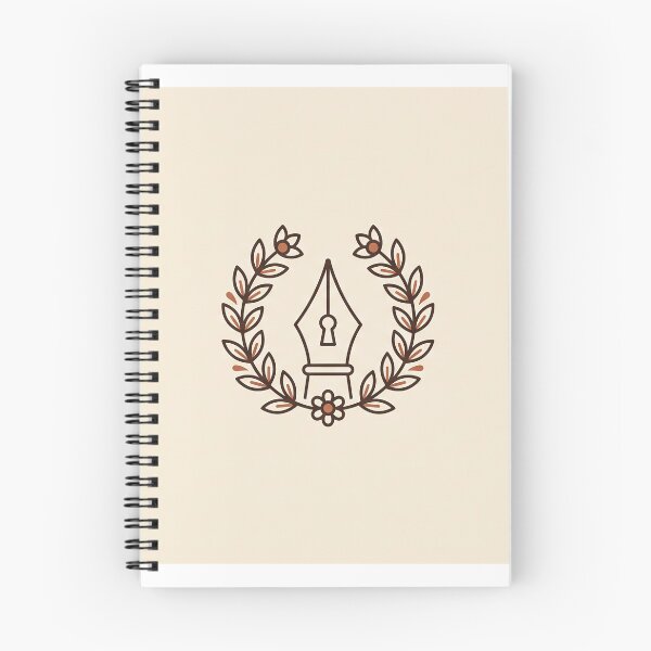 Item preview, Fountain Pen Nib and Laurel - Minimalist Writer Monoline Sticker designed and sold by MissoStudio.