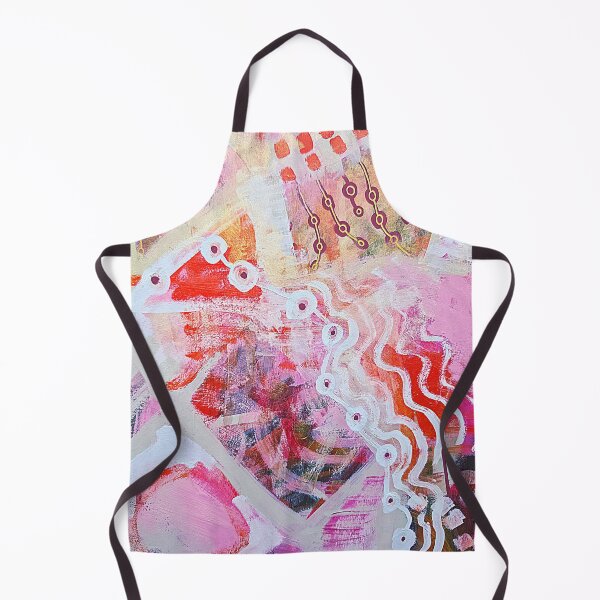 Item preview, Pink, red, orange abstract with geometric circuit‑like patterns designed and sold by NathalieLeRiche.
