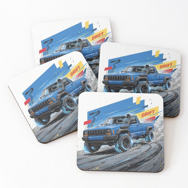 Item preview, Blue Comanche Drift - Jeep MJ Pickup Truck Drifting Art designed and sold by redkat-4.