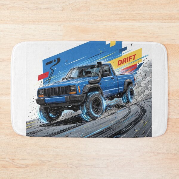 Item preview, Blue Comanche Drift - Jeep MJ Pickup Truck Drifting Art designed and sold by redkat-4.