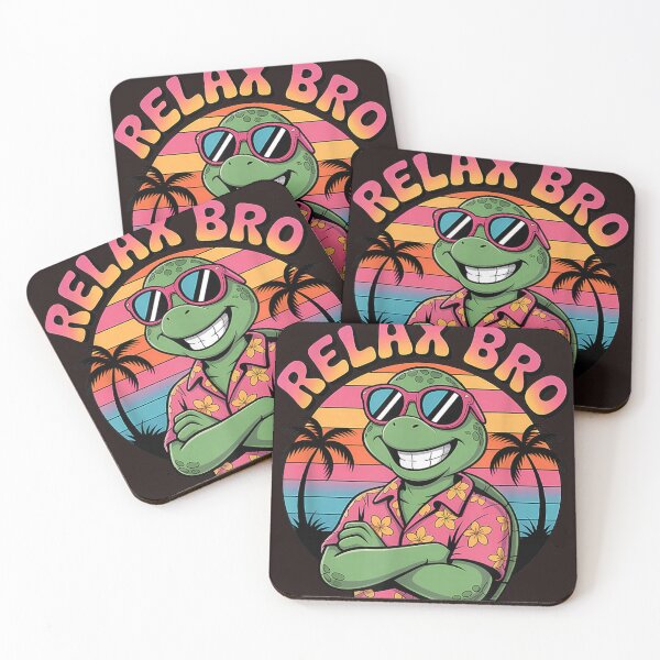 Item preview, Relax Bro Funny Sea Turtle Hawaiian Vacation Tropical Sunset designed and sold by mari-kayden.