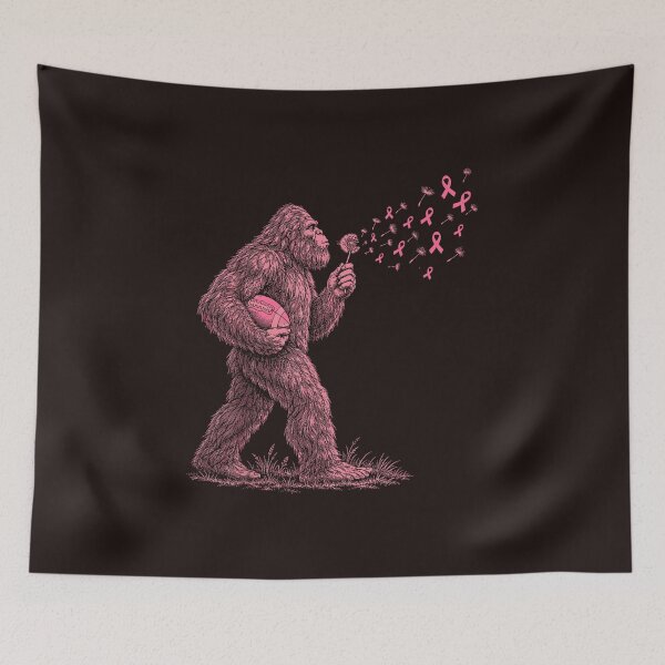 Item preview, Bigfoot Football Breast Cancer Awareness Pink Ribbon Dandelion designed and sold by mari-kayden.