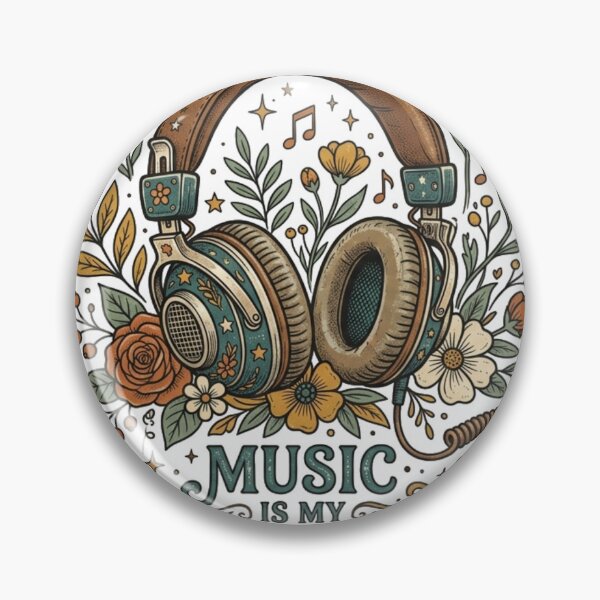 Item preview, Music Is My Therapy Retro Headphones Music Lover Design designed and sold by meghnad.