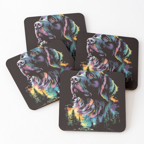 Item preview, Colorful Newfoundland Dog Forest Nature Pet Art designed and sold by mari-kayden.