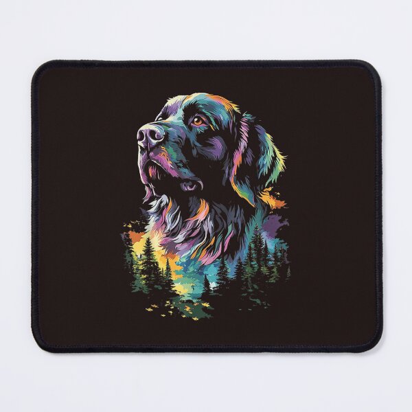 Item preview, Colorful Newfoundland Dog Forest Nature Pet Art designed and sold by mari-kayden.