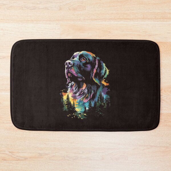 Item preview, Colorful Newfoundland Dog Forest Nature Pet Art designed and sold by mari-kayden.