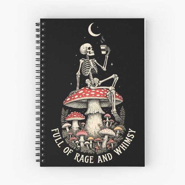 Item preview, Skeleton Mushroom Coffee Gothic Cottagecore Full of Rage and Whimsy designed and sold by Zizo-DR44.