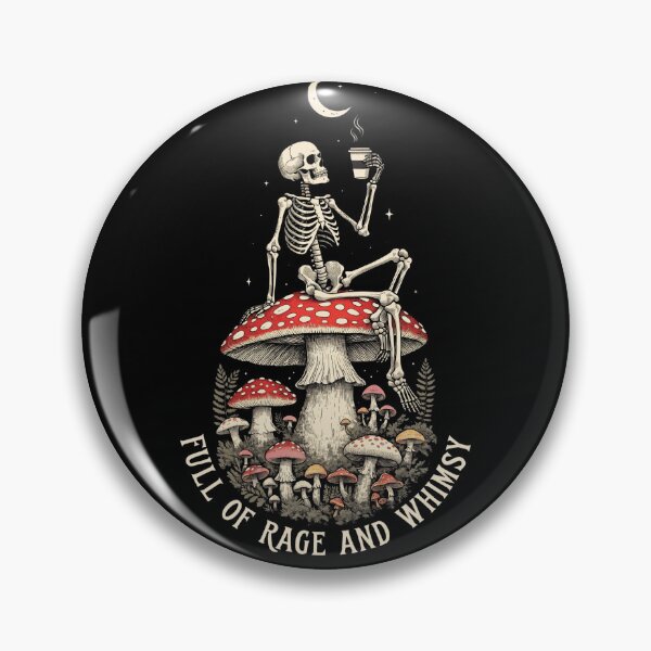 Item preview, Skeleton Mushroom Coffee Gothic Cottagecore Full of Rage and Whimsy designed and sold by Zizo-DR44.