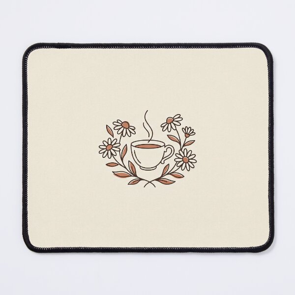 Item preview, Tea Cup and Chamomile Flowers - Cozy Minimalist Line Art Sticker designed and sold by MissoStudio.