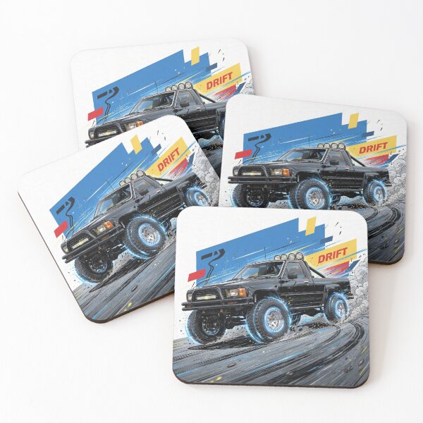 Item preview, Black Toyota Hilux Drift - 4x4 Pickup Drifting Comic Art designed and sold by redkat-4.