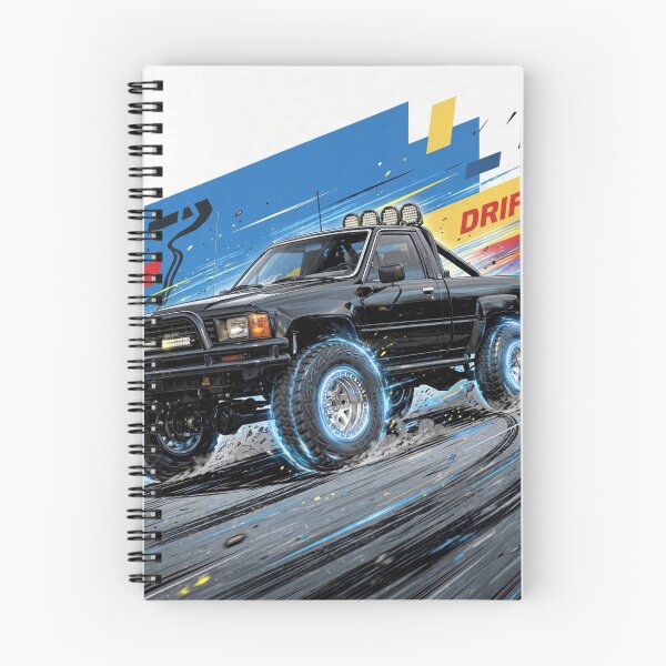 Item preview, Black Toyota Hilux Drift - 4x4 Pickup Drifting Comic Art designed and sold by redkat-4.