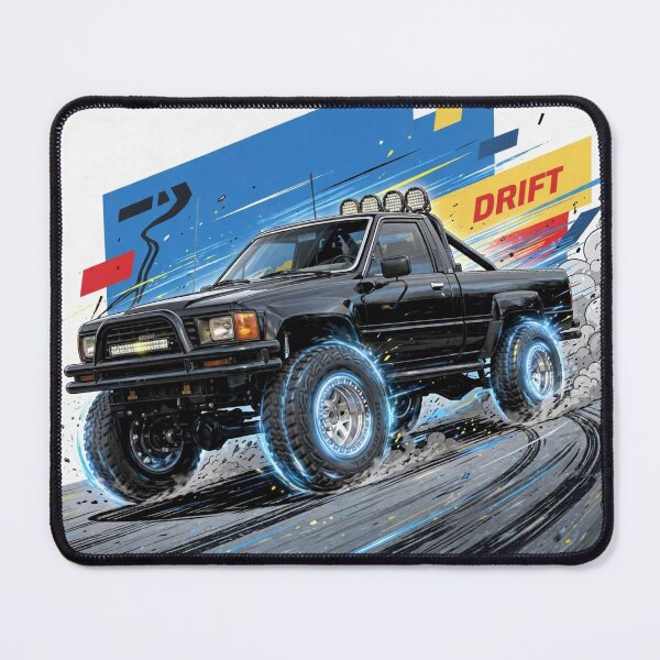 Item preview, Black Toyota Hilux Drift - 4x4 Pickup Drifting Comic Art designed and sold by redkat-4.