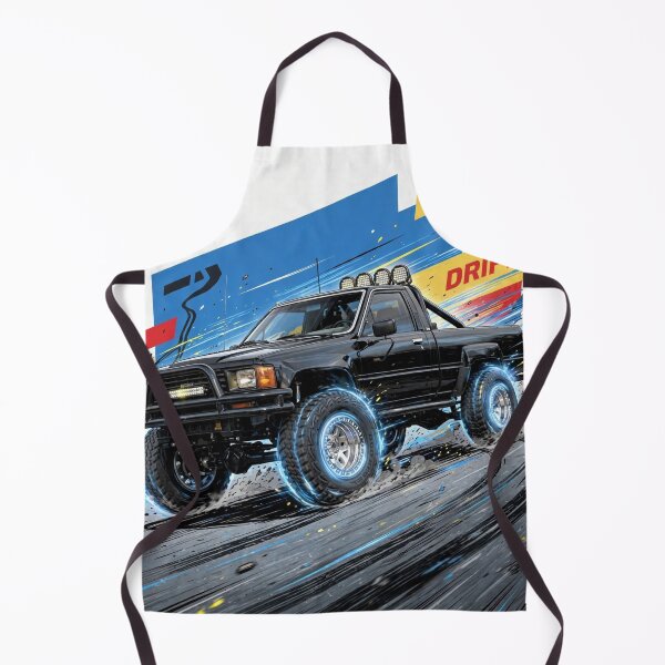 Item preview, Black Toyota Hilux Drift - 4x4 Pickup Drifting Comic Art designed and sold by redkat-4.