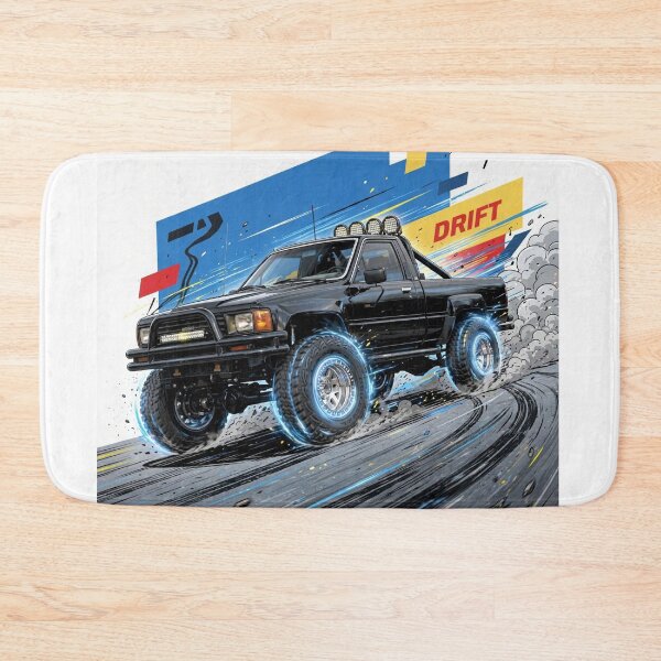 Item preview, Black Toyota Hilux Drift - 4x4 Pickup Drifting Comic Art designed and sold by redkat-4.
