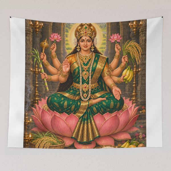 Item preview, Dhanya Lakshmi – Goddess of Grain and Nourishment | Ashta Lakshmi Art designed and sold by Homyar.